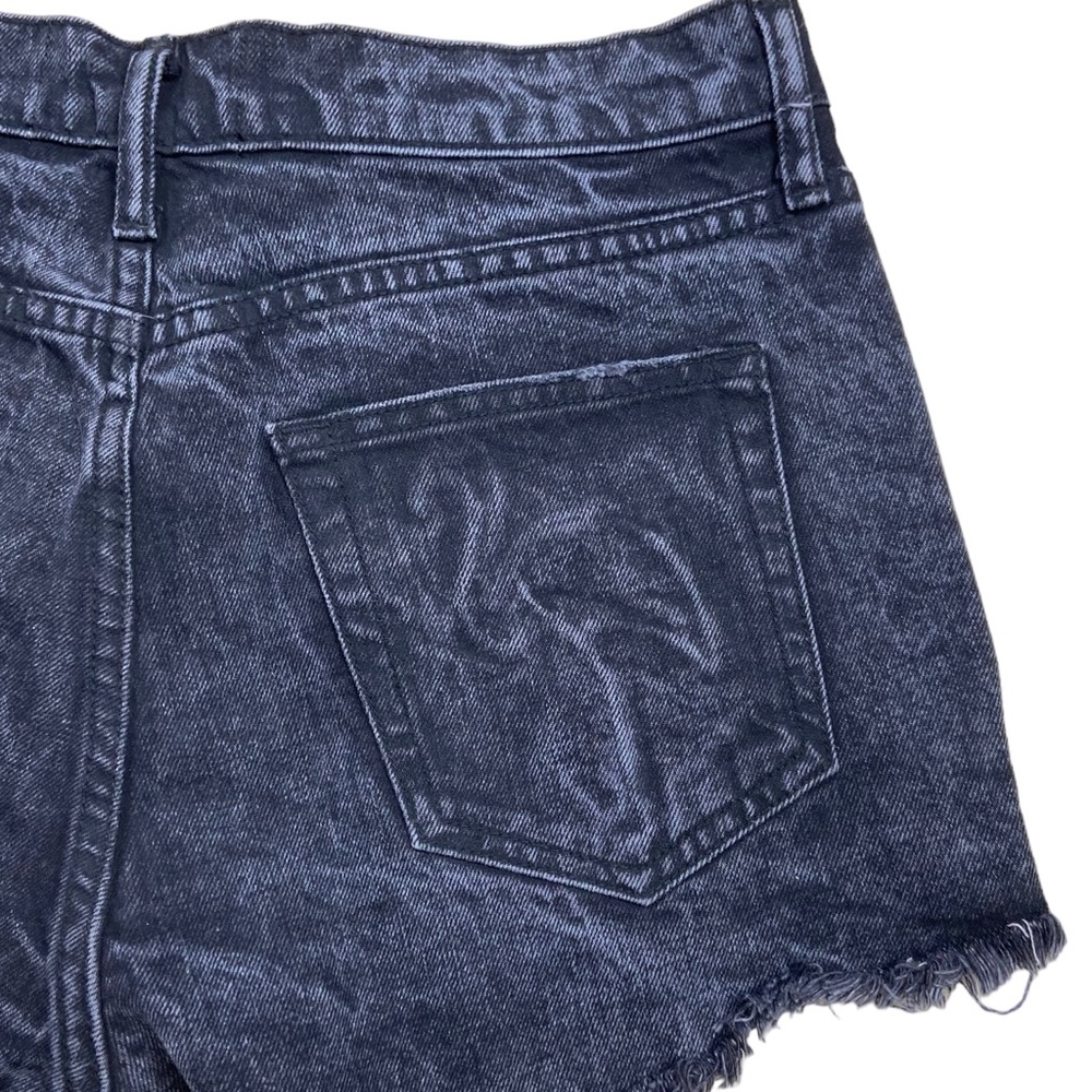 Sandrine Rose Jean Shorts The Doll Bourbon Zip Side Flamingo Denim Black Anthro